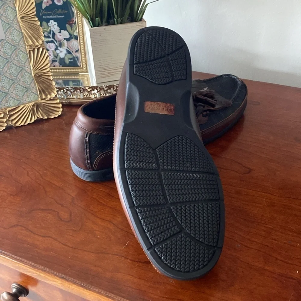 Sperry Top Sider Tassel Kilt Black Amaretto Size 13 Loafers